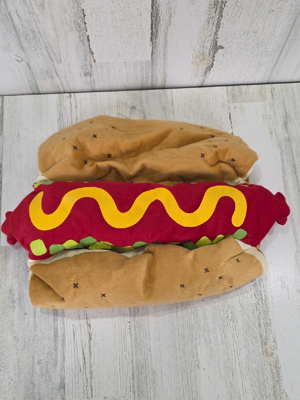 Target Plush Hot Dog Mustard Relish  Costume For Dogs Size Medium 16 Inches